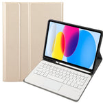 A10B-A til iPad (2025) / 10.9 (2022) Pen Slot Design Læder + TPU Tablet Beskyttelsesstandcover med Touchpad Bluetooth-tastatur
