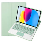 A10B-A til iPad (2025) / 10.9 (2022) Pen Slot Design Læder + TPU Tablet Beskyttelsesstandcover med Touchpad Bluetooth-tastatur