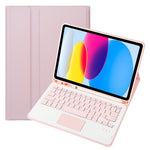 A10B-A til iPad (2025) / 10.9 (2022) Pen Slot Design Læder + TPU Tablet Beskyttelsesstandcover med Touchpad Bluetooth-tastatur