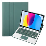 A10B-A til iPad (2025) / 10.9 (2022) Pen Slot Design Læder + TPU Tablet Beskyttelsesstandcover med Touchpad Bluetooth-tastatur