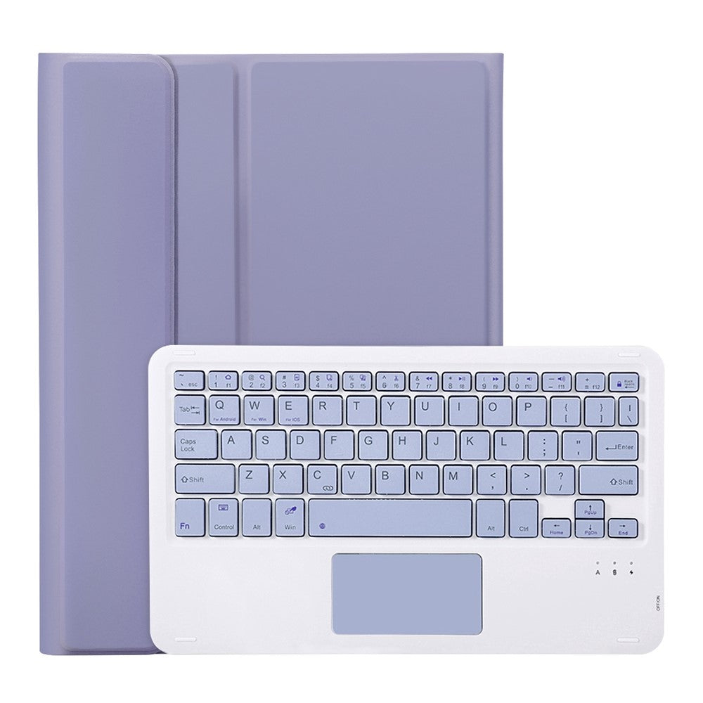 A10B-A til iPad (2025) / 10.9 (2022) Pen Slot Design Læder + TPU Tablet Beskyttelsesstandcover med Touchpad Bluetooth-tastatur