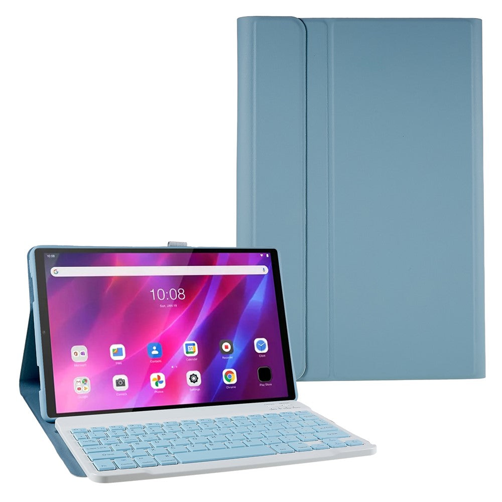 Til Lenovo Tab P11 / Tab P11 Plus PU læder tablet etui stander anti-fald beskyttende tablet cover med Bluetooth-kompatibelt tastatur