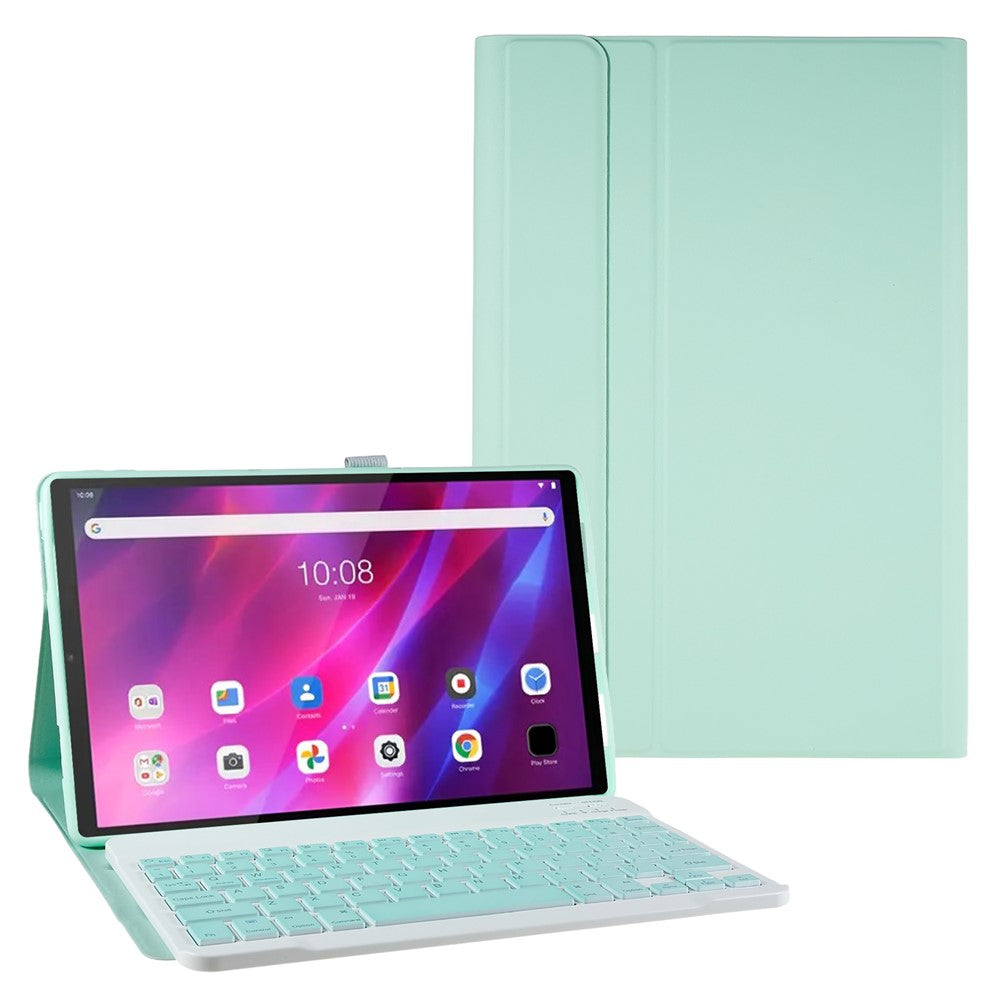 Til Lenovo Tab P11 / Tab P11 Plus PU læder tablet etui stander anti-fald beskyttende tablet cover med Bluetooth-kompatibelt tastatur