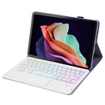 AHC3-AS till Huawei Enjoy Tablet 2 / MatePad C3 10.1 tum / T 10S 10.1 tum / T 10 9.7 tum / Honor Pad 6 10.1 tum / Pad 7 / Pad X8, surfplattafodral med avtagbart tangentbord och trefärgad bakgrundsbelysning