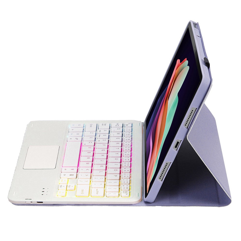 AHC3-AS For Huawei Enjoy Tablet 2 / MatePad C3 10.1 inch / T 10S 10.1 inch / T 10 9.7 inch / Honor Pad 6 10.1-inch / Pad 7 / Pad X8 Tablet Case + Detachable Keyboard with 3 Colour Backlight