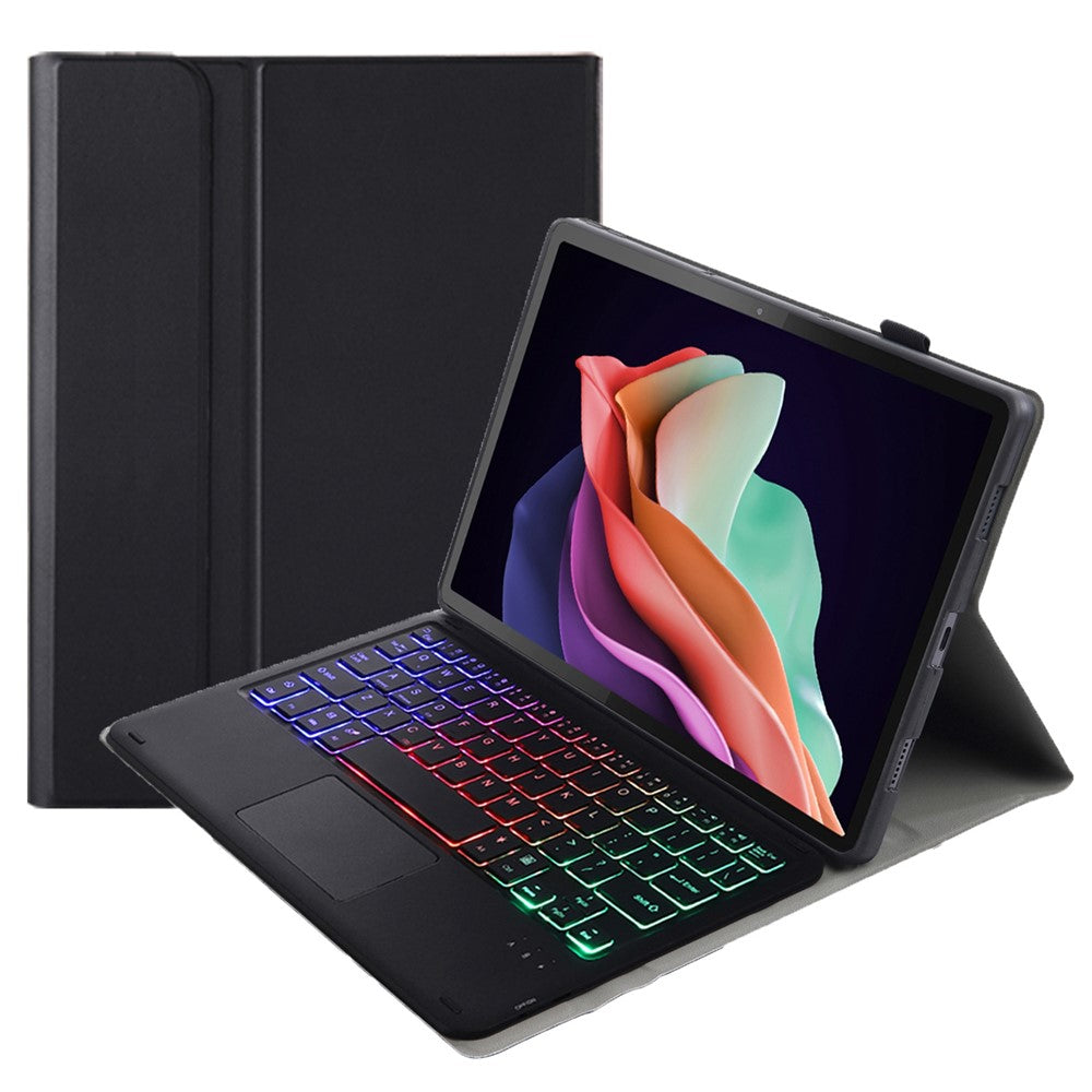 AHC3-AS till Huawei Enjoy Tablet 2 / MatePad C3 10.1 tum / T 10S 10.1 tum / T 10 9.7 tum / Honor Pad 6 10.1 tum / Pad 7 / Pad X8, surfplattafodral med avtagbart tangentbord och trefärgad bakgrundsbelysning
