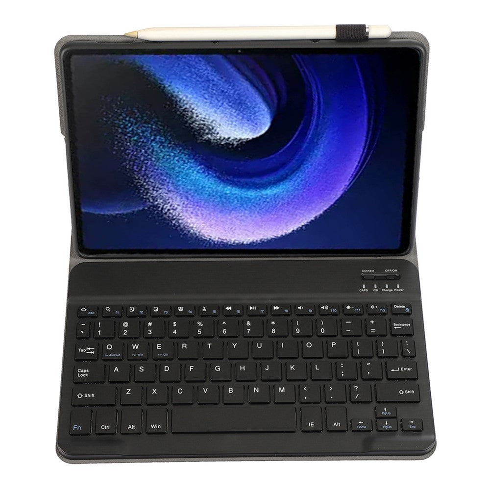 A0N7 For Xiaomi Pad 6 / Pad 6 Pro PU Leather Cover Ultra-Thin Stand Tablet Case with Removable Bluetooth-compatible Keyboard