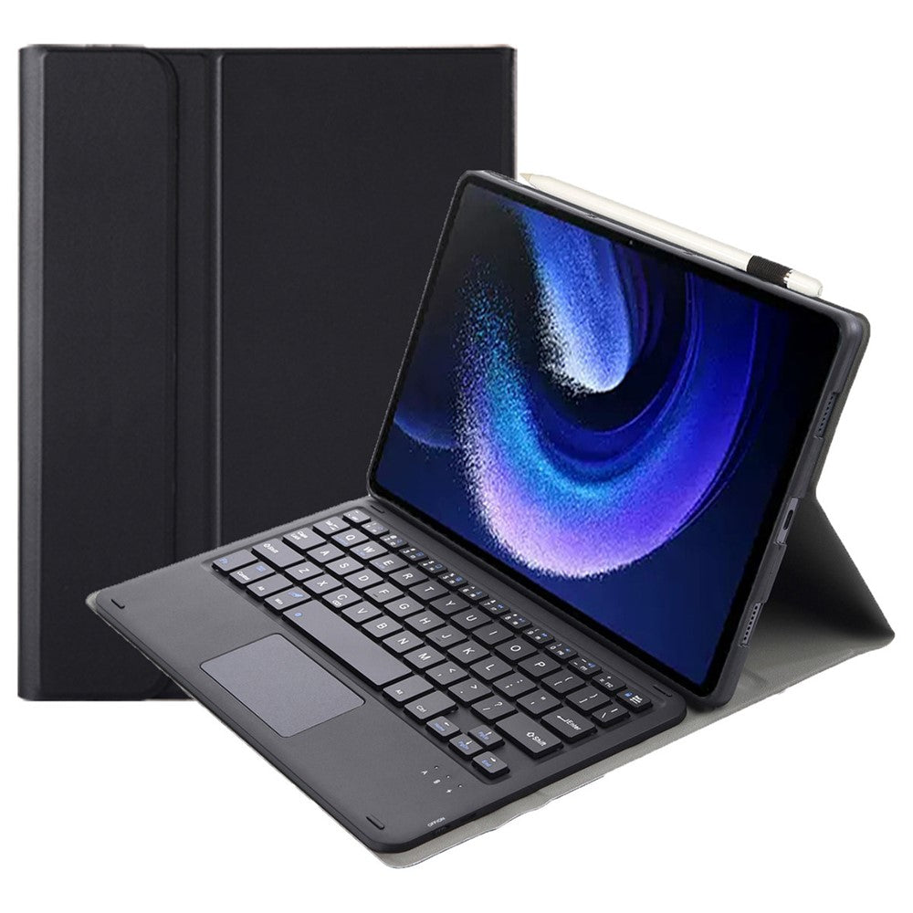 A0N7-A til Xiaomi Pad 6 / Pad 6 Pro, tablet med PU-læder, slankt folio-stativ og touchpad samt aftageligt tastatur