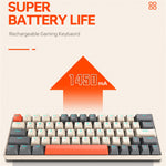 T-WOLF T30 Mekanisk Tastatur Kablet + Trådløst + Bluetooth-kompatibelt 3-Mode RGB Gaming Tastatur 63 Taster