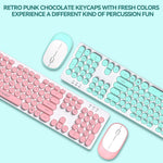 T-WOLF TF770 Wireless Keyboard and Mouse Combo 104 Key Low-Noise Keyboard with Cute Keycaps