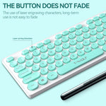T-WOLF TF770 Wireless Keyboard and Mouse Combo 104 Key Low-Noise Keyboard with Cute Keycaps