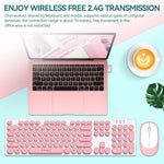 T-WOLF TF770 Wireless Keyboard and Mouse Combo 104 Key Low-Noise Keyboard with Cute Keycaps