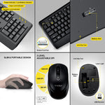 T-WOLF TF100 Wireless Gaming Keyboard Mouse Combo 104 Keys Quiet Keyboard for Computer, PC, Laptop
