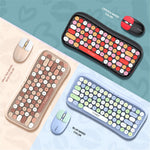 T-WOLF TF660 Bluetooth5.0 / 2.4G Trådløst Mus- og Tastatursæt med Dobbelttilstand og Runde Tastekapper