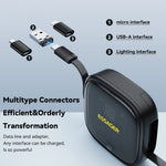 ESSAGER Integreret USB-C Adapter Kabel Kit Opladerkabel Etui Konverter Indeholder Kortplads Telefonholder Design til Rejsebrug