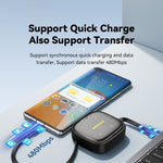 ESSAGER Integreret USB-C Adapter Kabel Kit Opladerkabel Etui Konverter Indeholder Kortplads Telefonholder Design til Rejsebrug