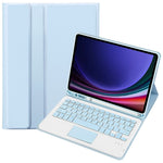 A710B-A For Samsung Galaxy Tab S9 X710 / X716B / S10 Lite / S10 FE / S9 FE PU Leather Cover with Touchpad Bluetooth-Compatible Keyboard