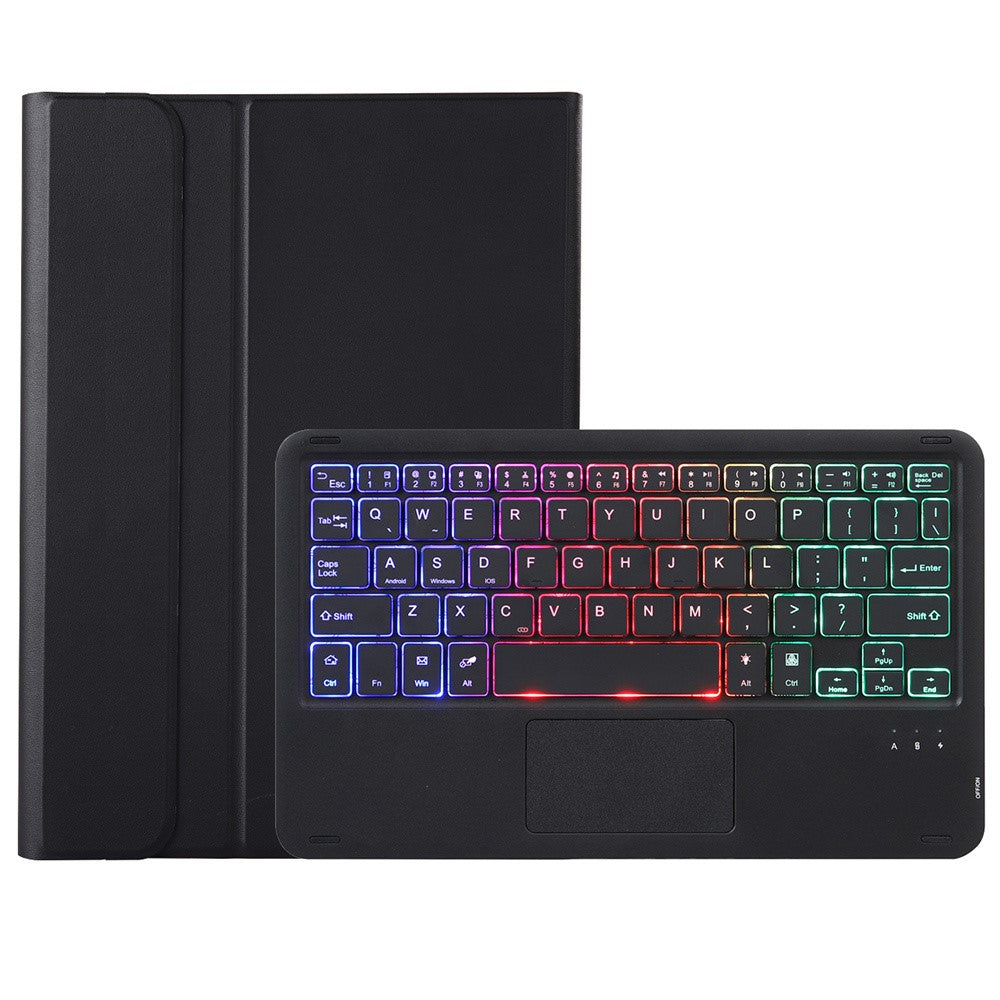 A710B-AS Til Samsung Galaxy Tab S10 Lite / S10 FE / S9 FE / S9 X710 / X716B / X718U Bluetooth-kompatibelt tastaturcover med baggrundsbelysning