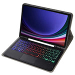 A710B-AS Til Samsung Galaxy Tab S10 Lite / S10 FE / S9 FE / S9 X710 / X716B / X718U Bluetooth-kompatibelt tastaturcover med baggrundsbelysning