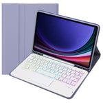 A710B-AS Til Samsung Galaxy Tab S10 Lite / S10 FE / S9 FE / S9 X710 / X716B / X718U Bluetooth-kompatibelt tastaturcover med baggrundsbelysning