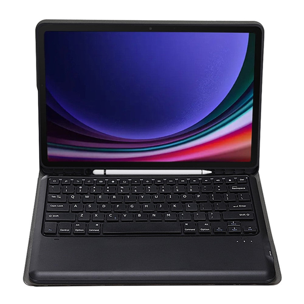 A810B Til Samsung Galaxy Tab S9+ X810 / X816 / X818 Aftageligt Bluetooth-kompatibelt Tastaturetui Stødsikkert Tablet Cover med Penneholder