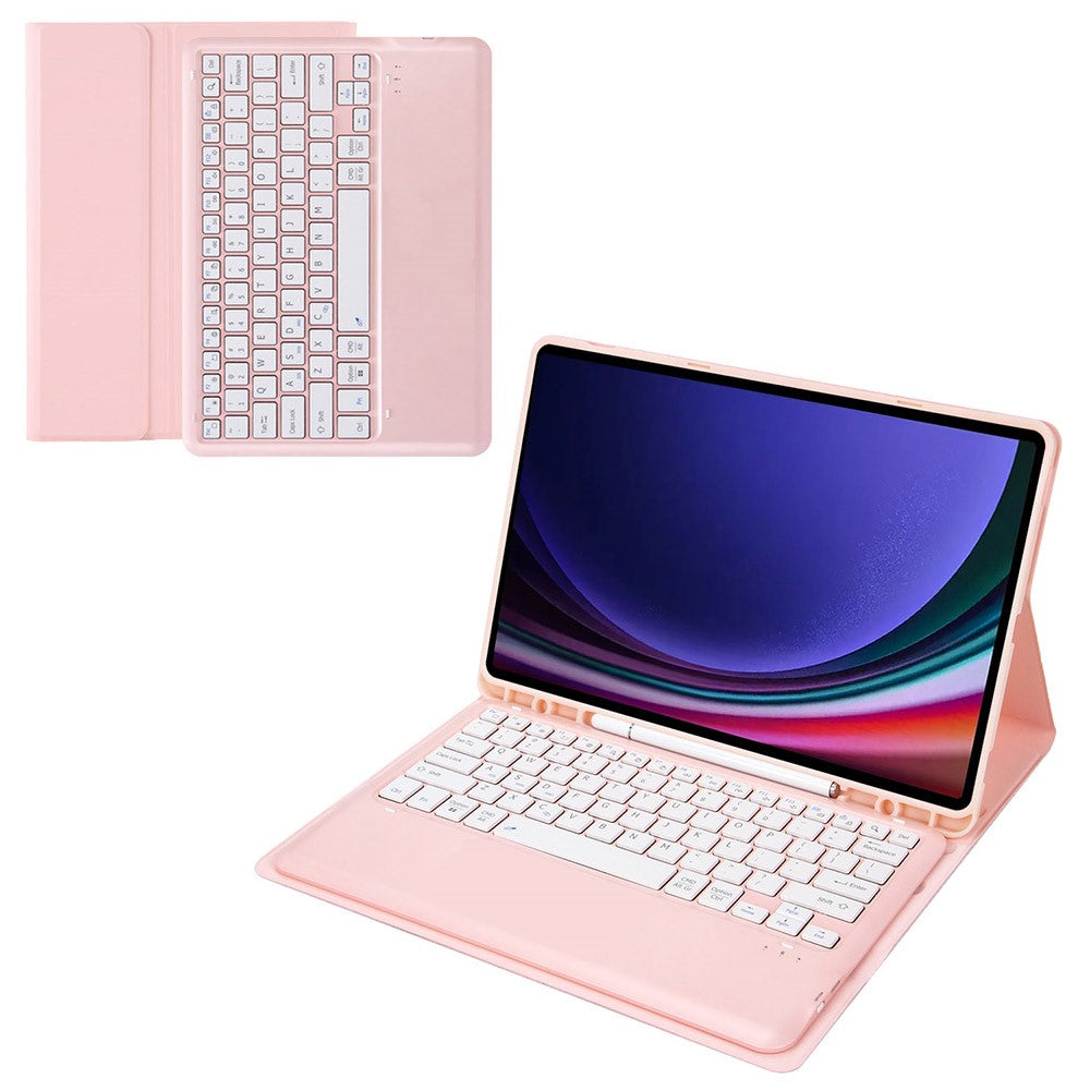 A810B Til Samsung Galaxy Tab S9+ X810 / X816 / X818 Aftageligt Bluetooth-kompatibelt Tastaturetui Stødsikkert Tablet Cover med Penneholder