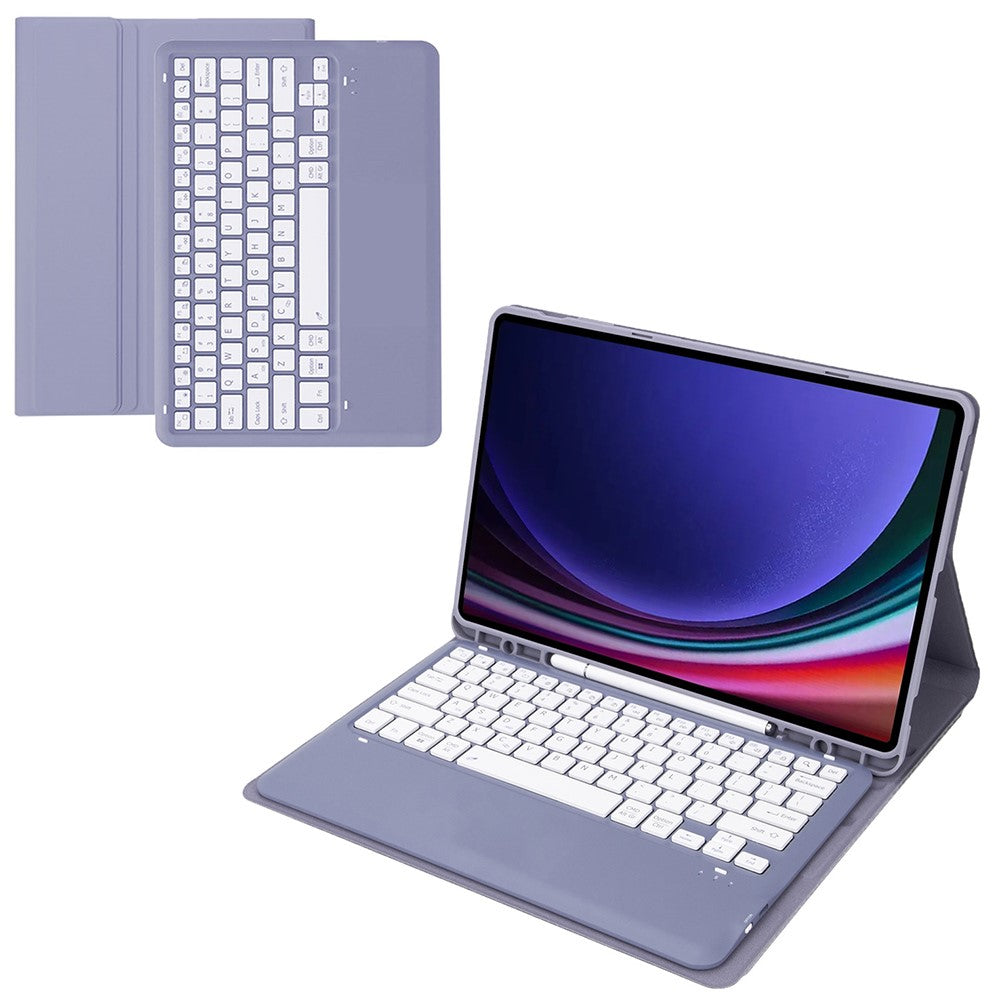 A810B Til Samsung Galaxy Tab S9+ X810 / X816 / X818 Aftageligt Bluetooth-kompatibelt Tastaturetui Stødsikkert Tablet Cover med Penneholder