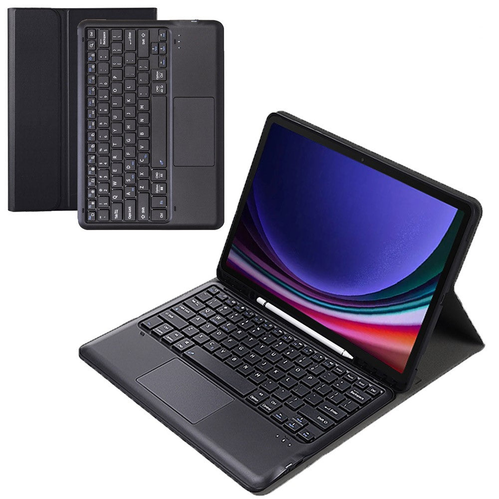 A810B-A For Samsung Galaxy Tab S9+ X810 / X816 / X818 Detachable Bluetooth-compatible Keyboard Case with Touchpad, Protective Tablet Case