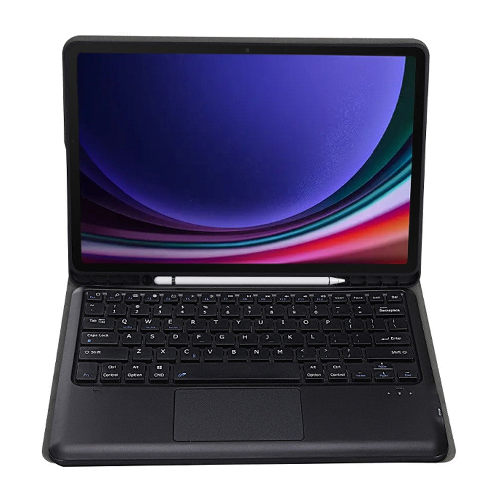 A810B-A For Samsung Galaxy Tab S9+ X810 / X816 / X818 Detachable Bluetooth-compatible Keyboard Case with Touchpad, Protective Tablet Case