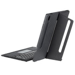 T970B-AS til Samsung Galaxy Tab S7+ T970 / S7 FE T730 / S8+ X800 Aftageligt Bluetooth-kompatibelt tastatur Smart Tablet Etui med Touchpad / Baggrundsbelysning