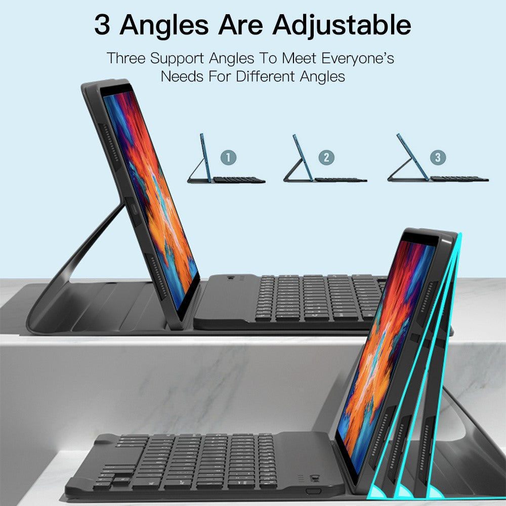For Lenovo Tab P11 TB-J606F / L 2 in 1 Bluetooth-compatible Keyboard Tablet Leather Case Stand with Backlight