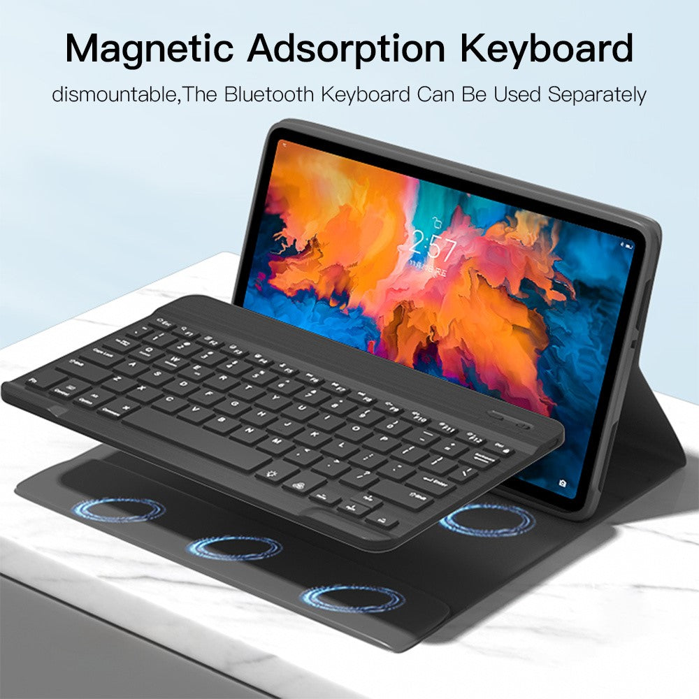 For Lenovo Tab P11 Plus TB-J616F / TB-J607L Bluetooth-compatible Keyboard Backlight Leather Tablet Case with Wireless Mouse