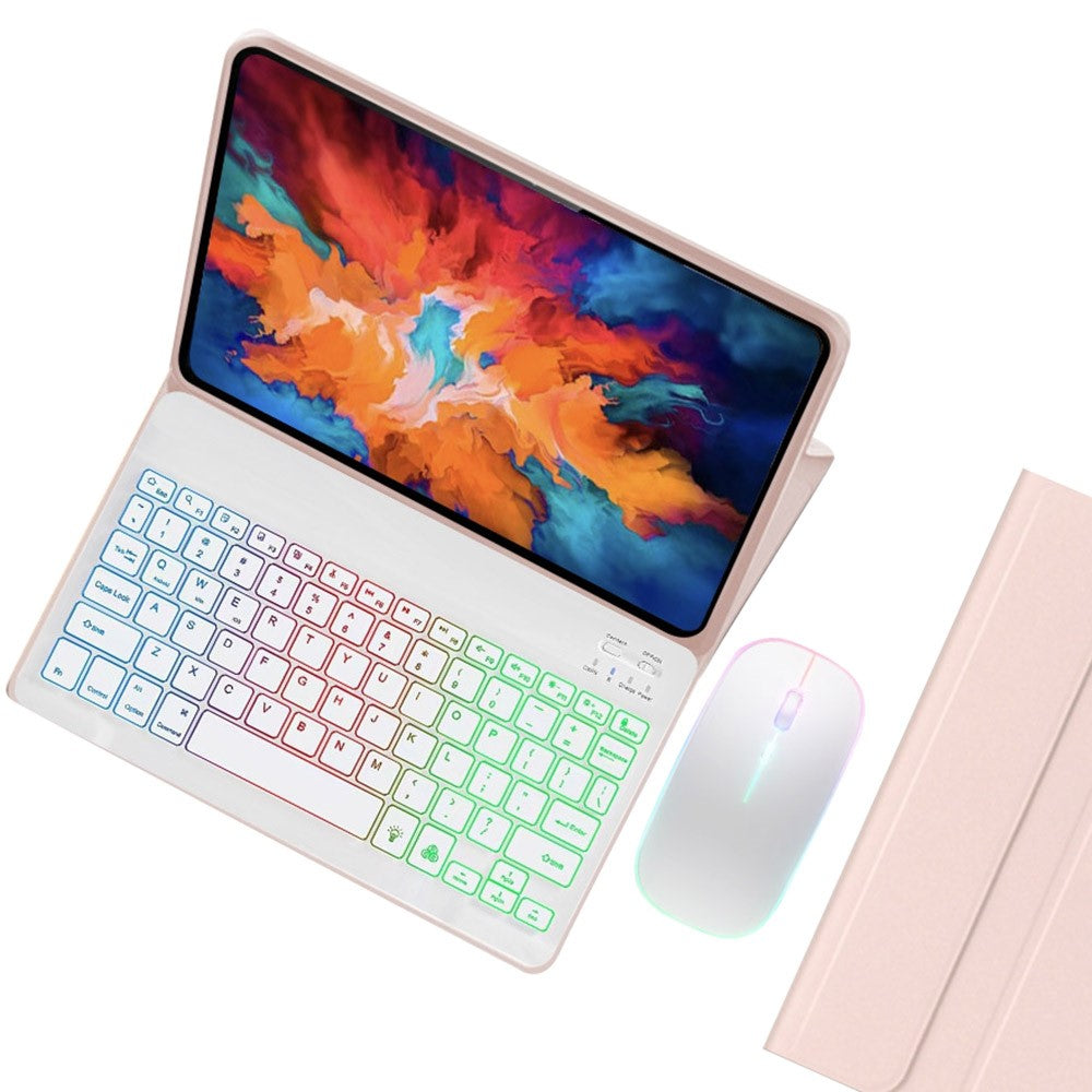 For Lenovo Tab P11 Plus TB-J616F / TB-J607L Bluetooth-compatible Keyboard Backlight Leather Tablet Case with Wireless Mouse