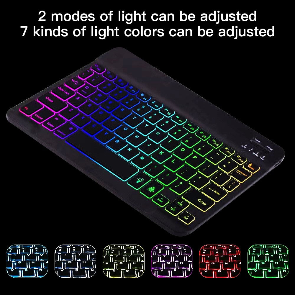 Aftageligt Bluetooth-kompatibelt tastatur til Lenovo Tab P11 Plus TB-J616F / TB-J607L Smart Tablet-cover med stativ og baggrundsbelysning
