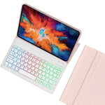 Aftageligt Bluetooth-kompatibelt tastatur til Lenovo Tab P11 Plus TB-J616F / TB-J607L Smart Tablet-cover med stativ og baggrundsbelysning