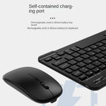030 Wireless Keyboard and Mouse Combo 10-inch Rechargeable Mouse Keyboard Set for Mac / iOS / Windows / Android