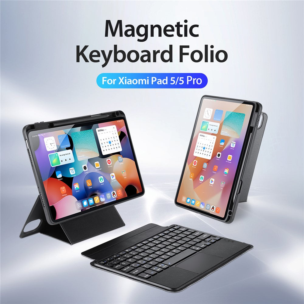 DUX DUCIS For Xiaomi Pad 5 / Pad 5 Pro 3 in 1 Magnetic Detachable Bluetooth-compatible Keyboard PU Leather Tablet Case