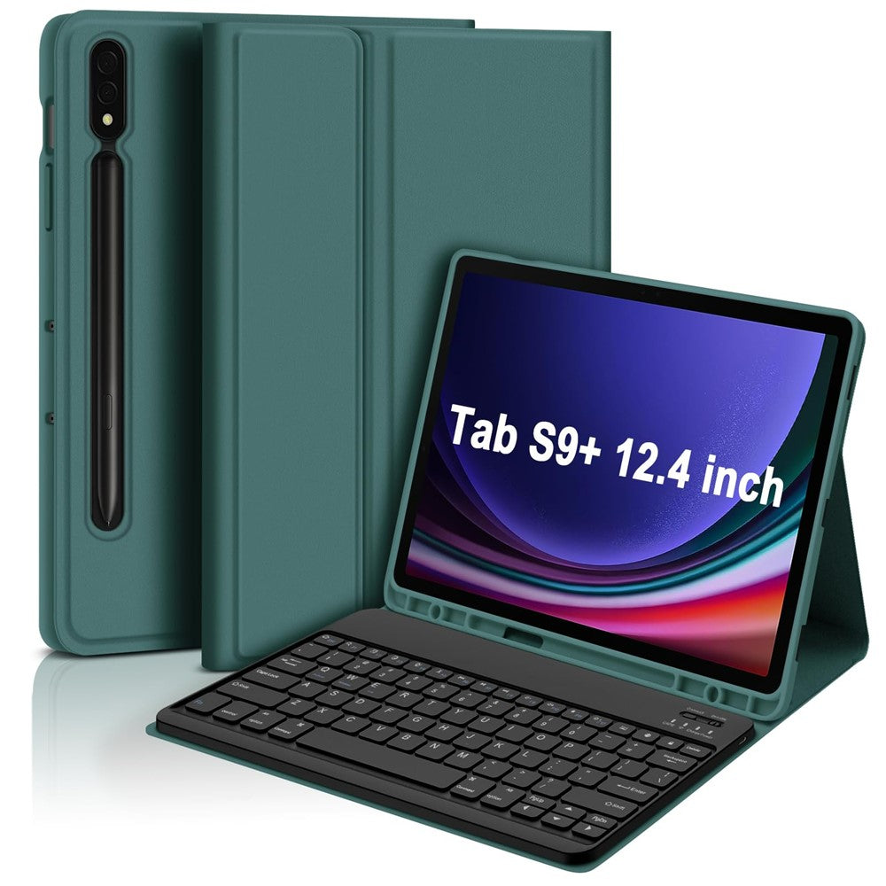 SK-X810 For Samsung Galaxy Tab S9+ SM-X810 / X816B / X818U Leather Case with Detachable Wireless Bluetooth-compatible Keyboard
