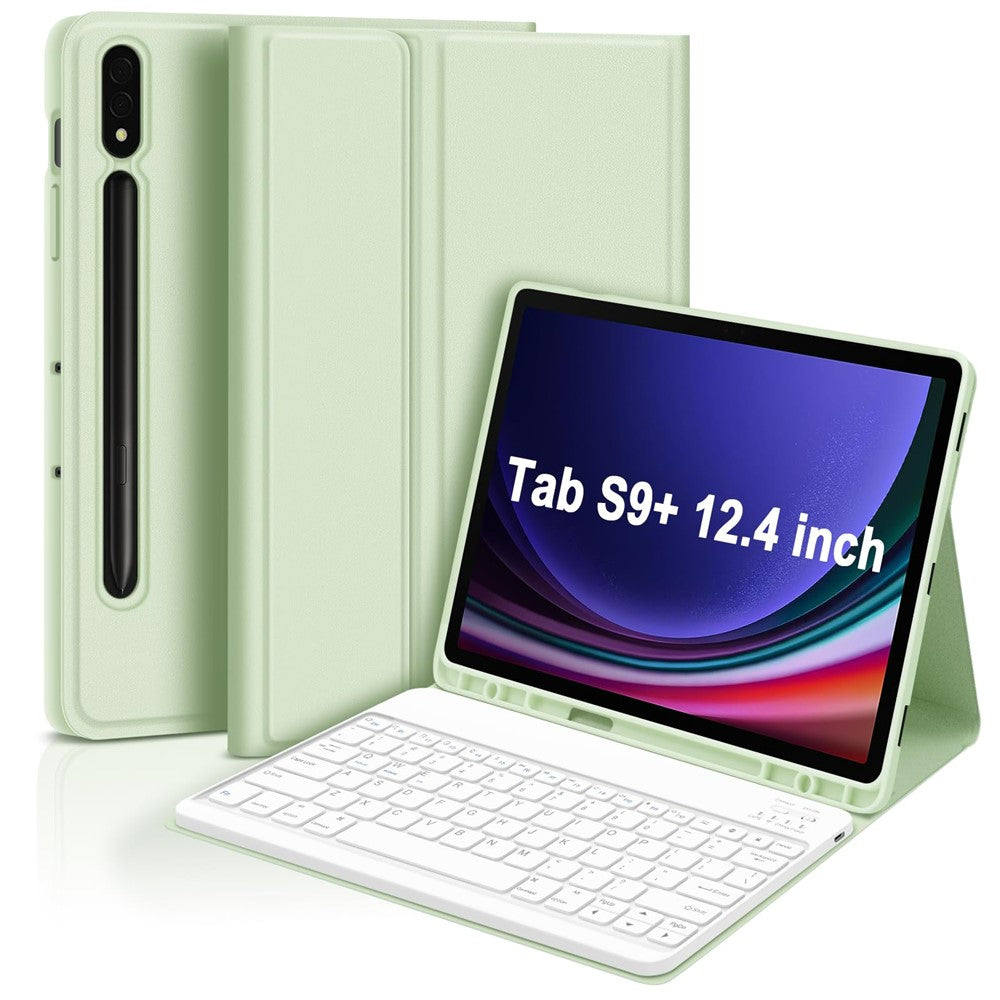 SK-X810 For Samsung Galaxy Tab S9+ SM-X810 / X816B / X818U Leather Case with Detachable Wireless Bluetooth-compatible Keyboard