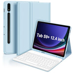 SK-X810 For Samsung Galaxy Tab S9+ SM-X810 / X816B / X818U Leather Case with Detachable Wireless Bluetooth-compatible Keyboard