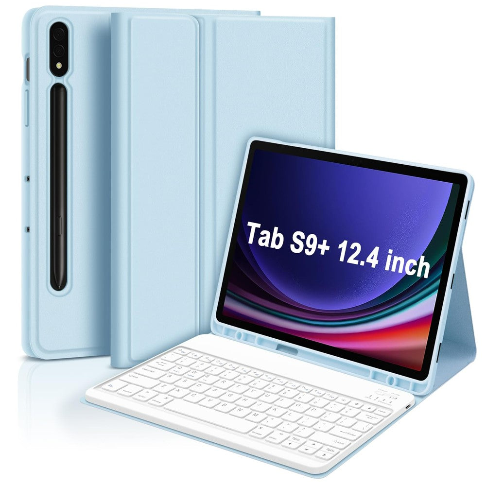 SK-X810 For Samsung Galaxy Tab S9+ SM-X810 / X816B / X818U Leather Case with Detachable Wireless Bluetooth-compatible Keyboard