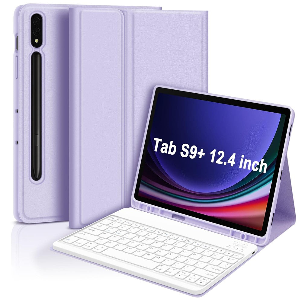 SK-X810 For Samsung Galaxy Tab S9+ SM-X810 / X816B / X818U Leather Case with Detachable Wireless Bluetooth-compatible Keyboard
