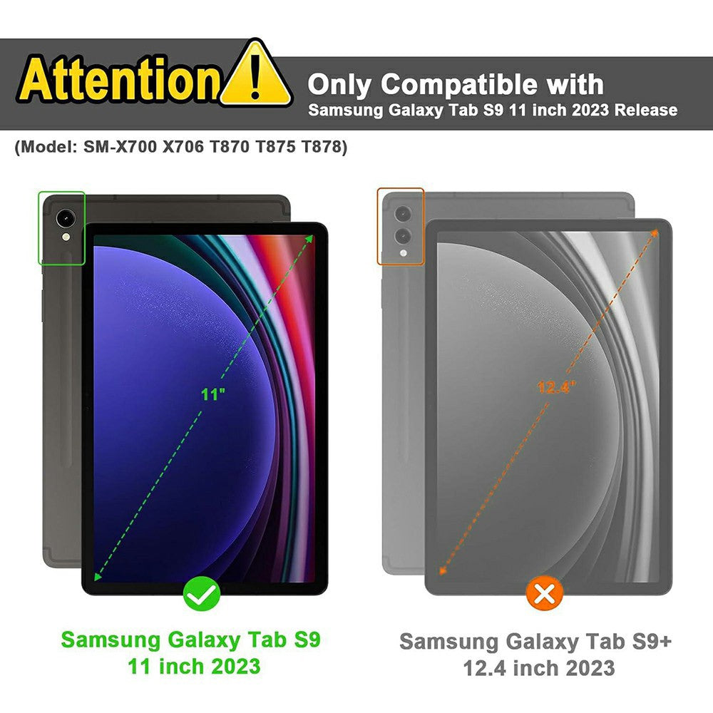 SK-X510 til Samsung Galaxy Tab S10 FE / S9 FE SM-X510 / X516 / X518 Bluetooth-kompatibelt tastaturtabletcover PU Flip Cover
