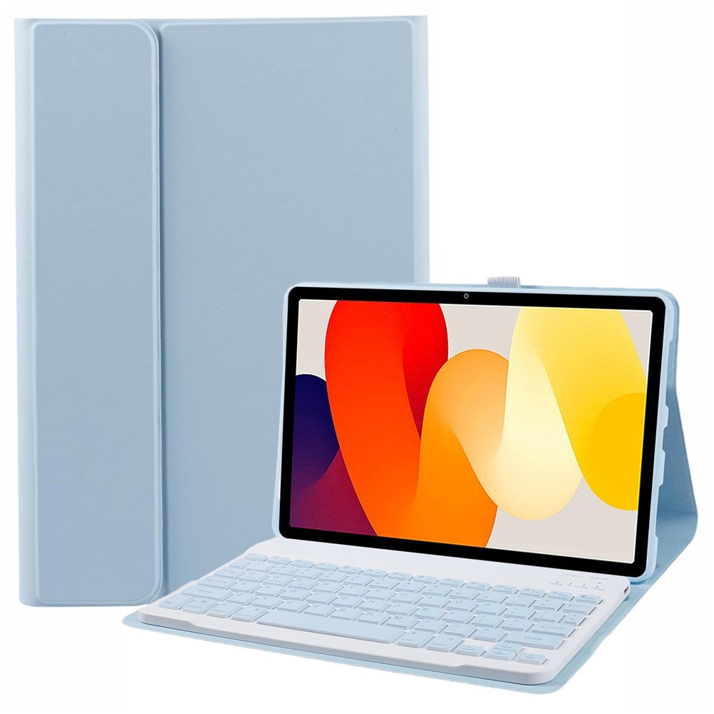 SK-SE11 For Xiaomi Redmi Pad SE PU Leather Flip Tablet Case Cover with Detachable Bluetooth-compatible Keyboard