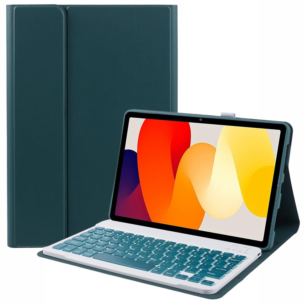 SK-SE11 For Xiaomi Redmi Pad SE PU Leather Flip Tablet Case Cover with Detachable Bluetooth-compatible Keyboard