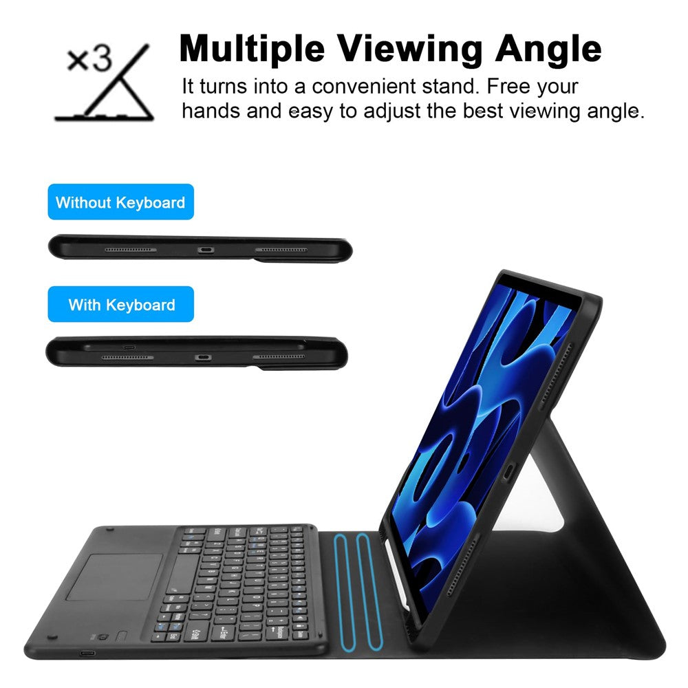 SK-1296 For iPad Pro 12.9-inch (2018) / (2020) / (2021) / (2022) Touchpad Bluetooth-compatible Keyboard with Protective Tablet Case