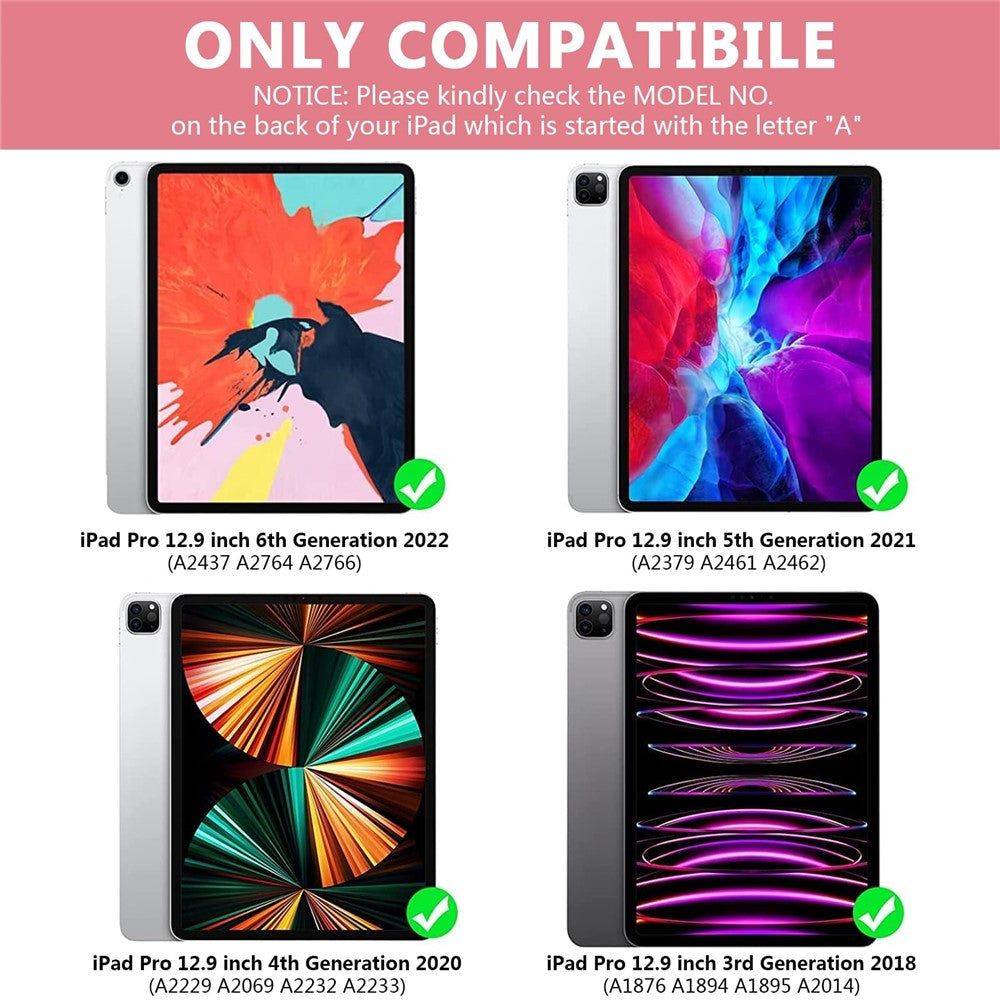 SK-1296 For iPad Pro 12.9-inch (2018) / (2020) / (2021) / (2022) Touchpad Bluetooth-compatible Keyboard with Protective Tablet Case