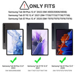 SK-780D til Samsung Galaxy Tab S8+ / S7 FE / S7+ Baggrundsbelyst Bluetooth-kompatibelt Touchpad-tastatur med beskyttende tabletetui