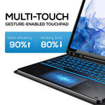 SK-780D til Samsung Galaxy Tab S8+ / S7 FE / S7+ Baggrundsbelyst Bluetooth-kompatibelt Touchpad-tastatur med beskyttende tabletetui