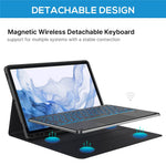 SK-780D til Samsung Galaxy Tab S8+ / S7 FE / S7+ Baggrundsbelyst Bluetooth-kompatibelt Touchpad-tastatur med beskyttende tabletetui